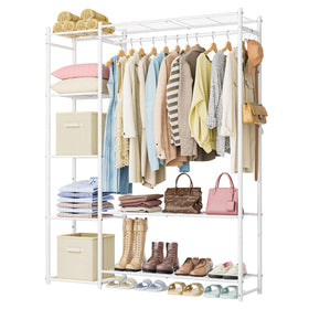 HOMIDEC Wardrobe Closet with four-tiers shelves for organized folding storage