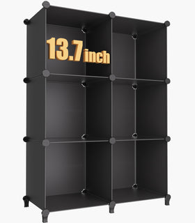 HOMIDEC XLarge cube storage organizer front view in black, great for decluttering closets.