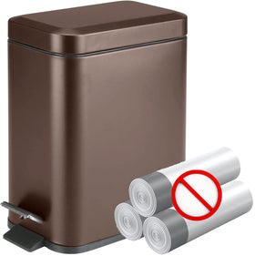 Homie soft close slim trash can with quiet lid for kitchen or bathroom use.
