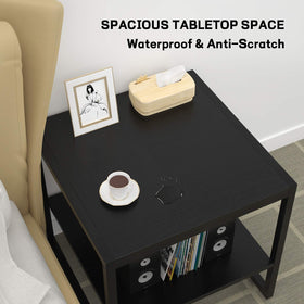 Homieasy End Table adjustable feet prevent wobble on uneven floors