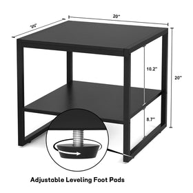Homieasy End Table compact 20 inch cube fits small spaces neatly