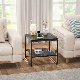 Homieasy end table durable MDF-steel frame ensures sturdy support