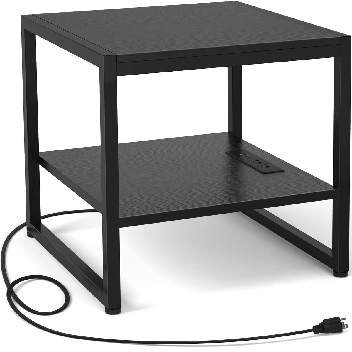 Homieasy end table top view with charging station offering organized outlets