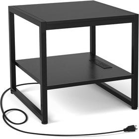 Homieasy end table top view with charging station offering organized outlets