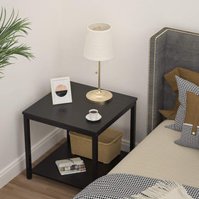 Homieasy side table wood-texture top adds natural warmth to room