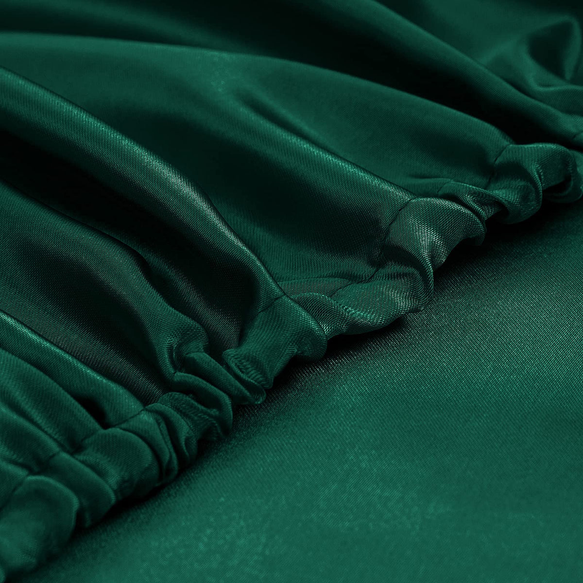 Homiest 4pc Satin Sheets Set – Deep-Pocket Queen, Blackish Green, Silky Bedding