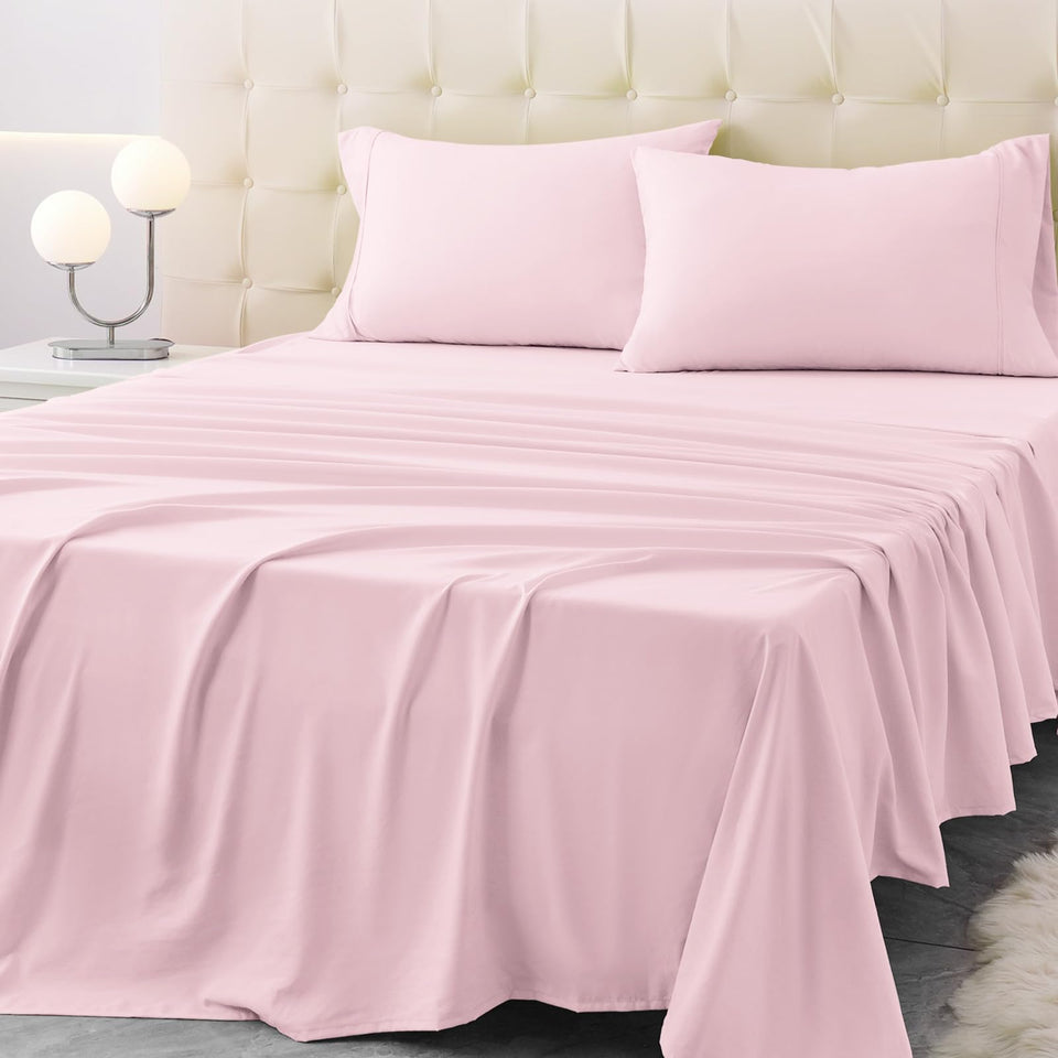 Homilay full-size bed sheet set front view shows soft microfiber comfort