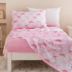 Homilay twin bed linen set includes comforter, fitted sheet, flat sheet, and pillowcase.