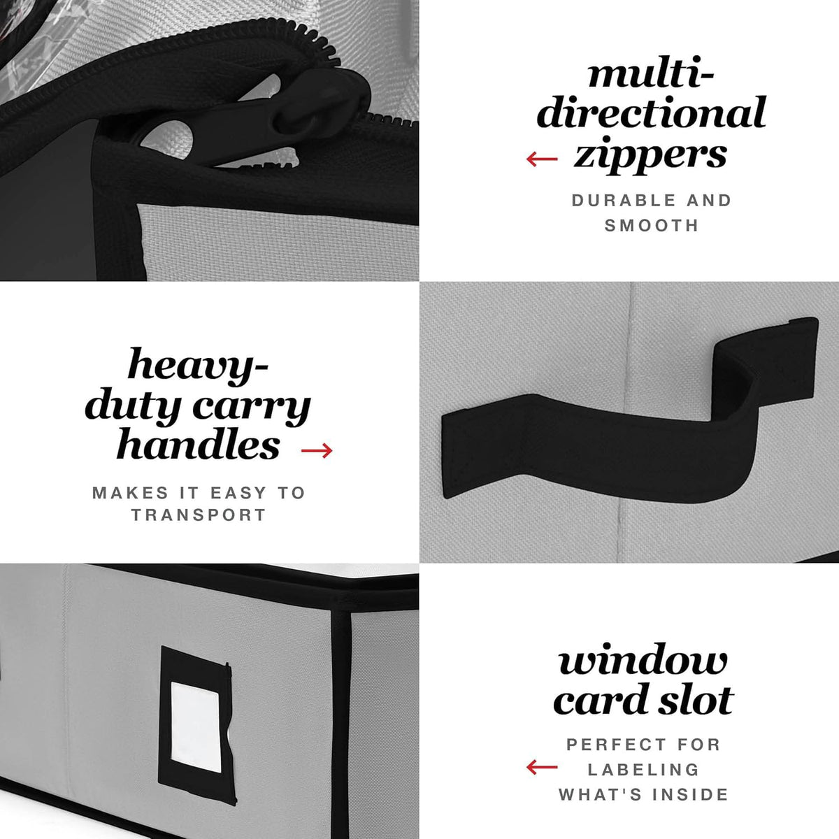 Homior Gift Wrap Organizer side pocket stores scissors and tape for quick access.