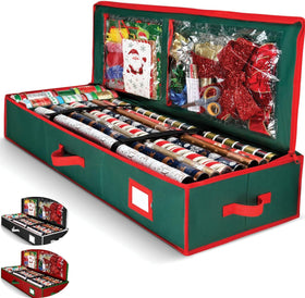 Homior Premium Wrap Organizer front view showing capacity for up to 27 rolls