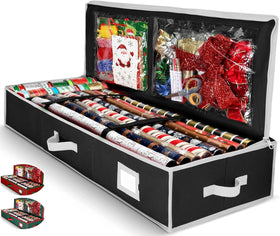 Homior wrapping paper organizer under bed storage keeps rolls neat and accessible
