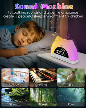 Night light brightness cycles for comfortable bedtime visuals.