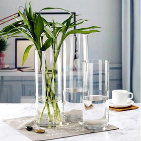 Homjoy 24-pack cylinder vases ideal for weddings and home decor.