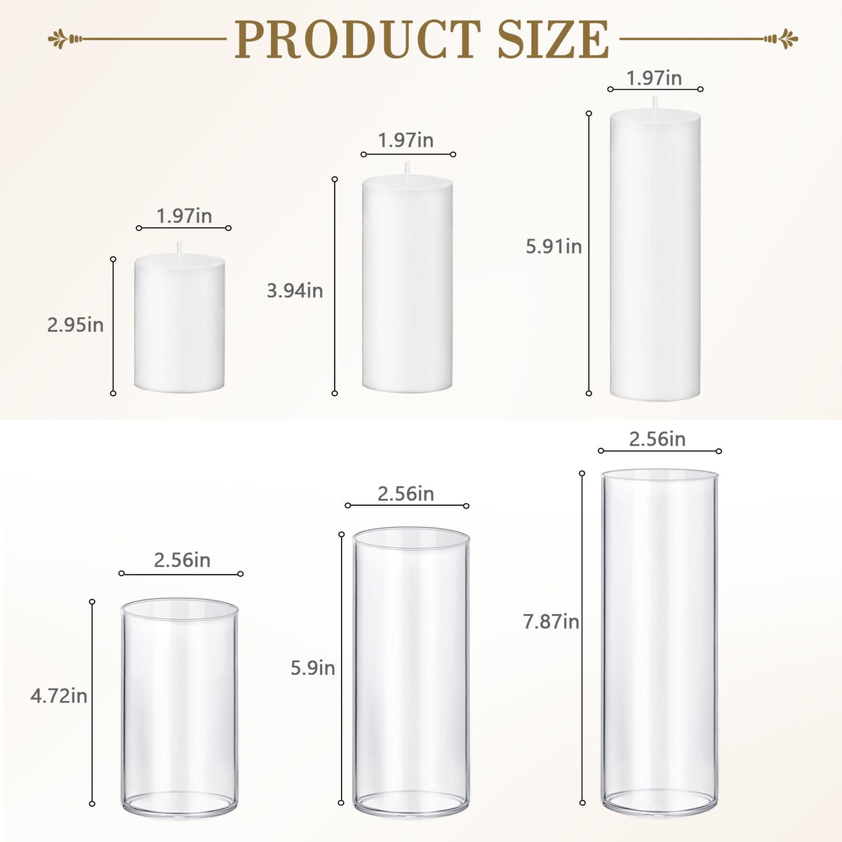 Homjoy clear hurricane holders for dining room ambiance with slender pillars.