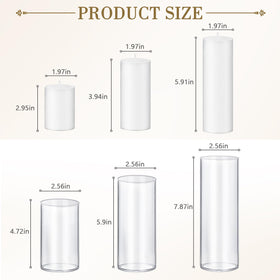 Homjoy clear hurricane holders for dining room ambiance with slender pillars.