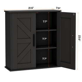 Interior view of adjustable shelves inside the Homleke cabinet