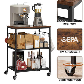 Homleke coffee bar station with 6 S-shaped hooks keeps utensils within reach.