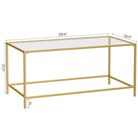 Homleke glass coffee table living room ambiance with clear surface