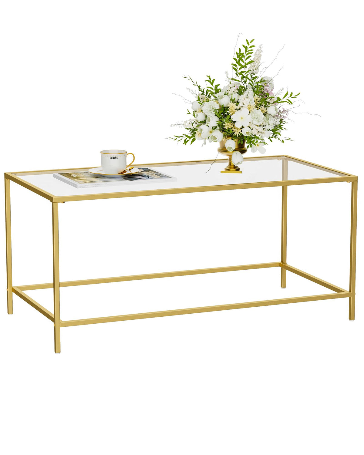 Homleke glass coffee table minimalist design complements modern décor