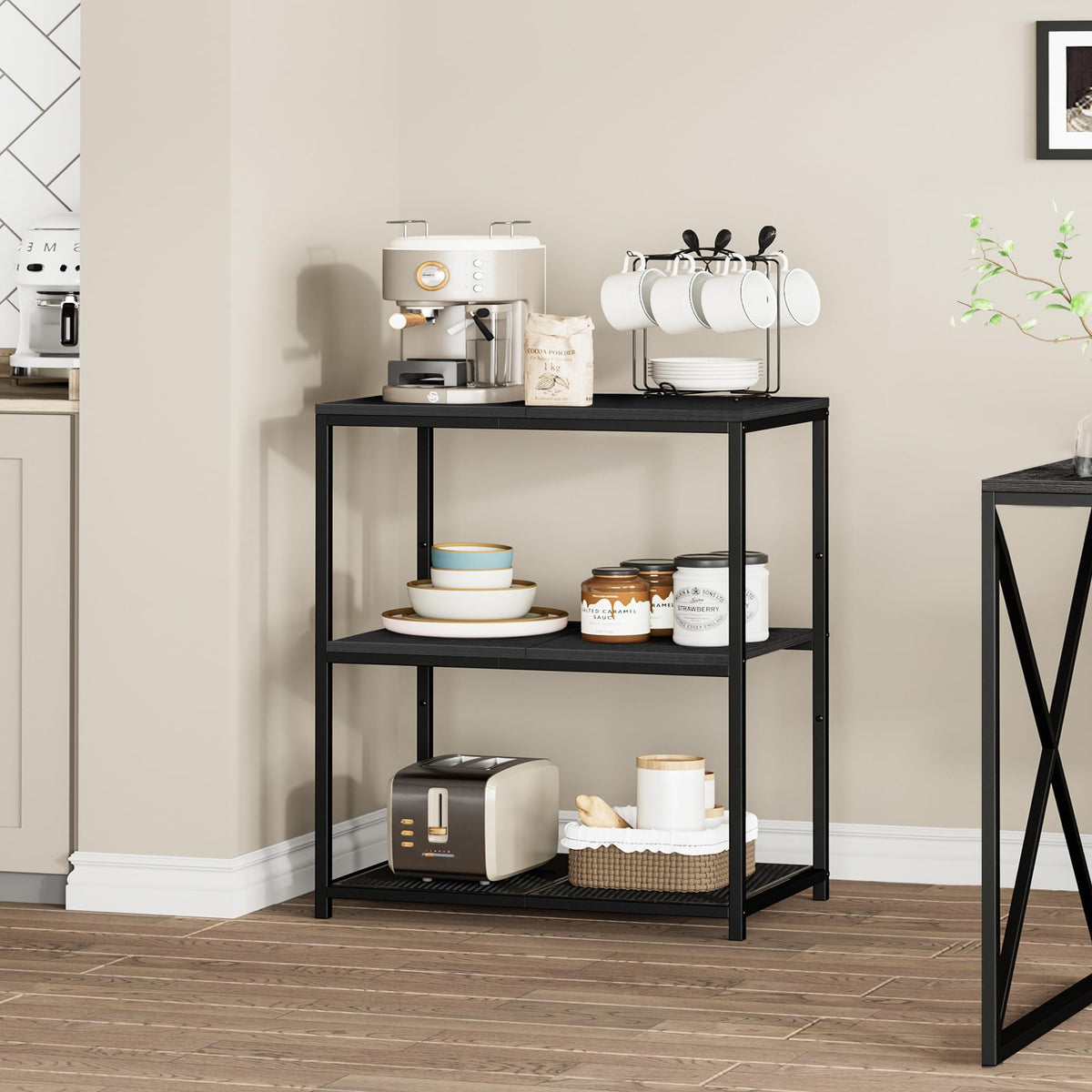 Homleke Kitchen Island industrial design adds modern kitchen charm.