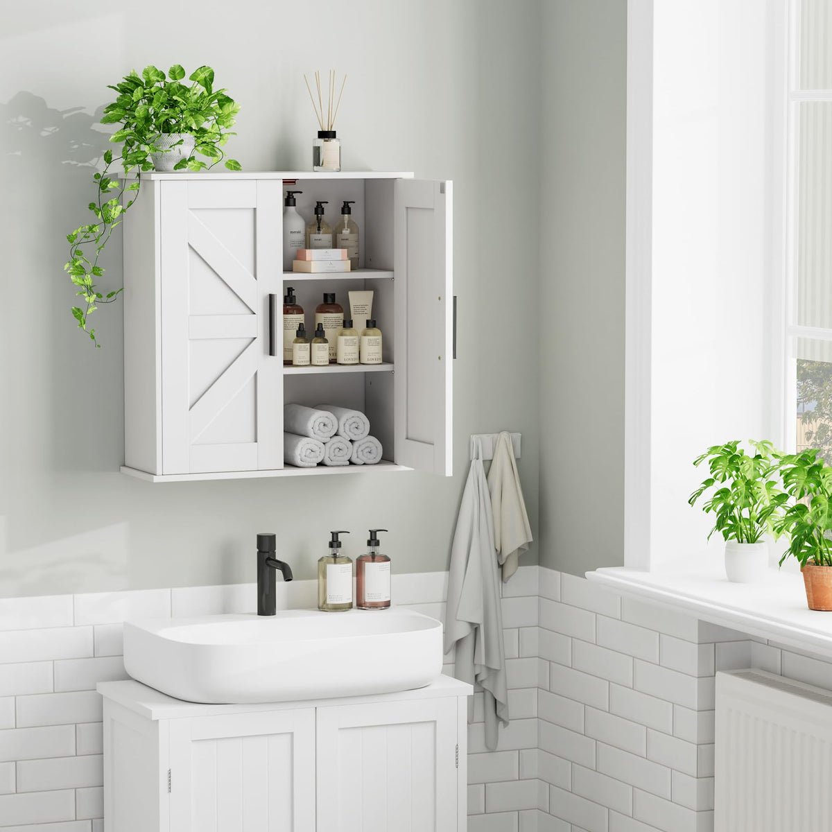 Homleke durable metal handles ensure smooth opening and closing.