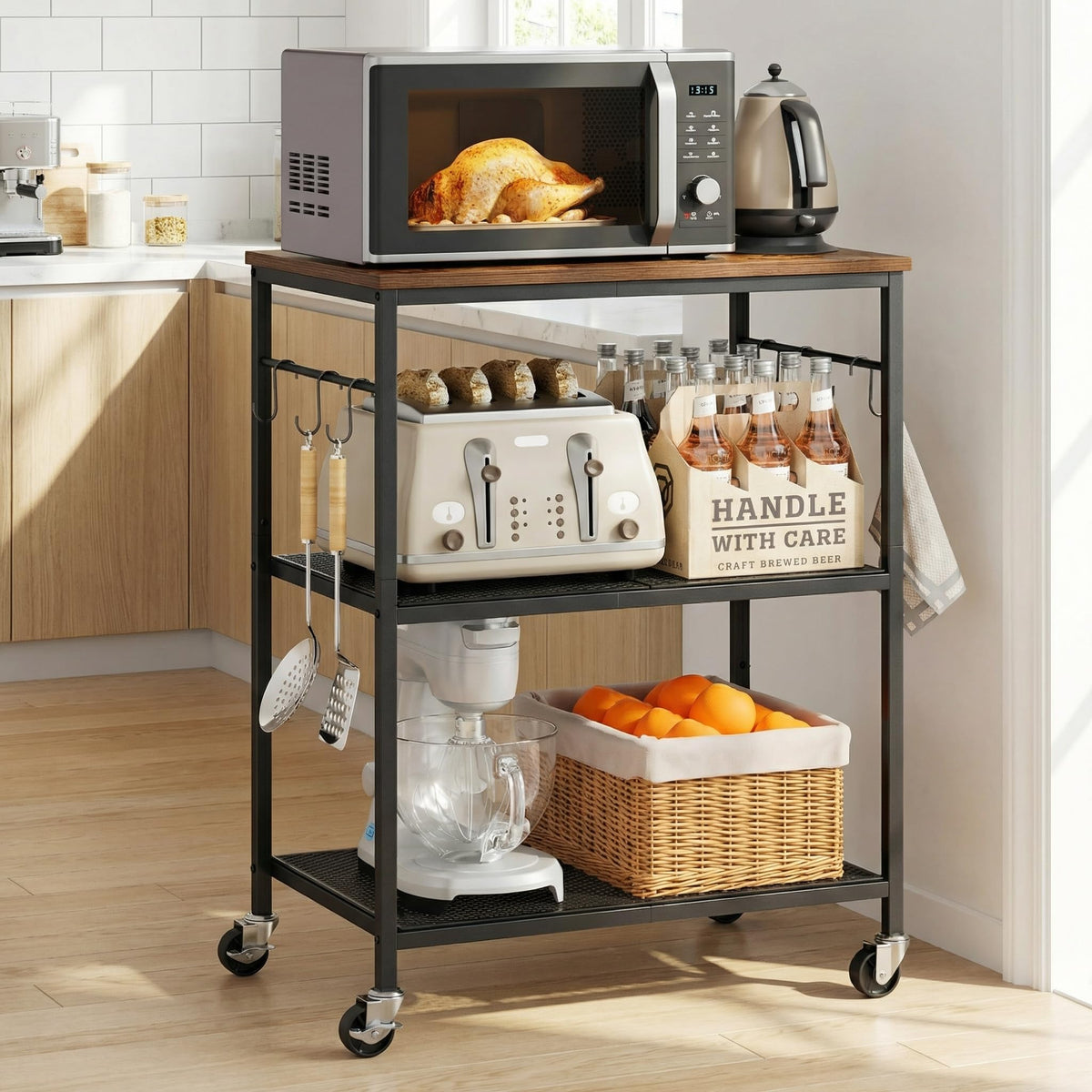 Homleke versatile cart suited for kitchen, dining, or office storage.