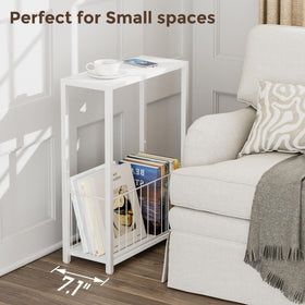 Homleke narrow side table with adjustable feet for stability