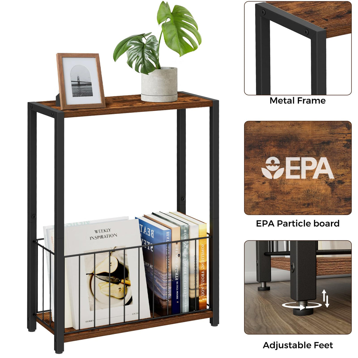 Homleke Table placed in a small space beside sofa or bed for convenient use.