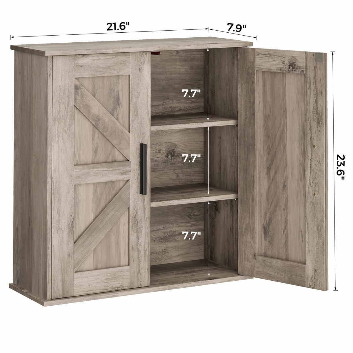 Homleke wall-mounted cabinet greige finish complements modern interiors