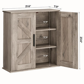 Homleke wall-mounted cabinet greige finish complements modern interiors