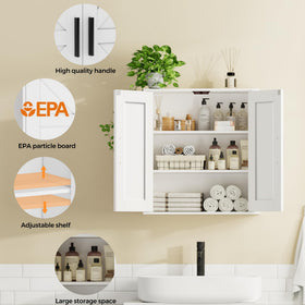 Homleke white finish cabinet complements modern bathrooms with a clean look.