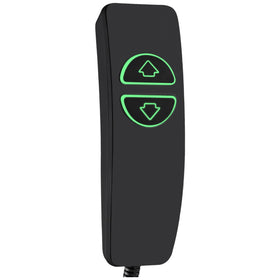 Hommoat 2 Button 5 Pin remote front view with glow-lit buttons for easy night use.