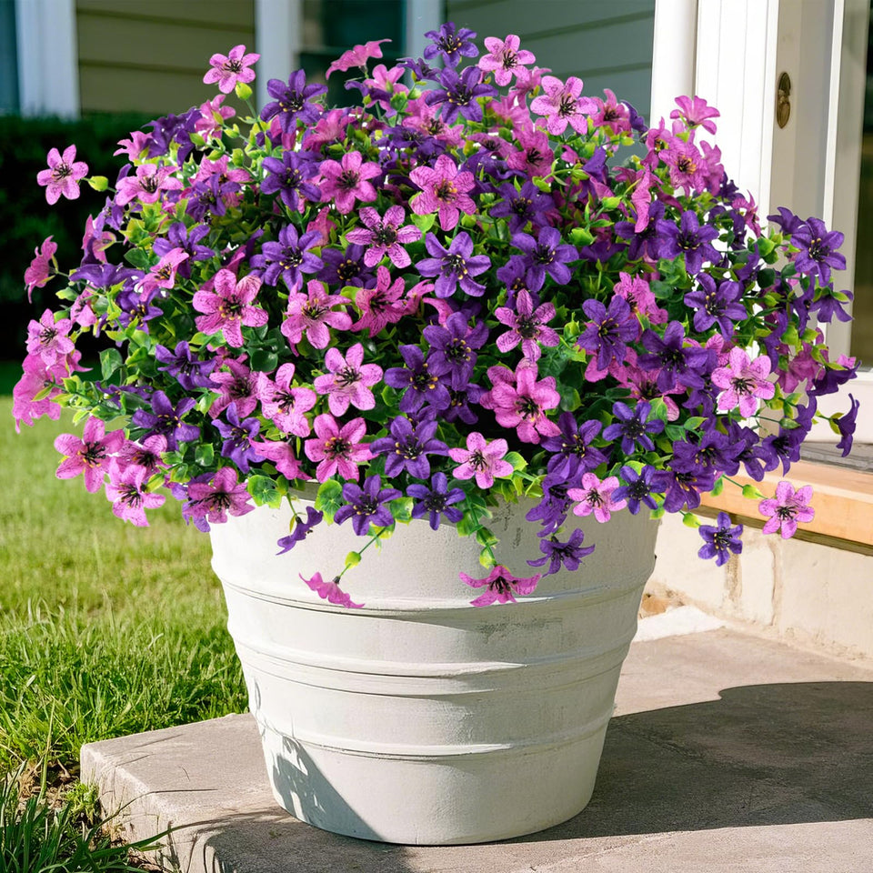 Hommyea artificial flowers 12 bundles multicolor for year-round outdoor beauty.