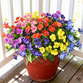Hommyea artificial outdoor impatiens bundles appear lifelike and vibrant for porches and entryways