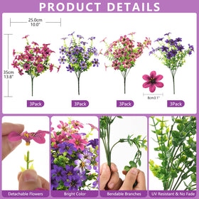 Hommyea soft silk petals provide lifelike texture for porch decor.