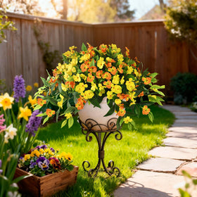 Hommyea outdoor faux flowers—realistic texture and color, no watering required.
