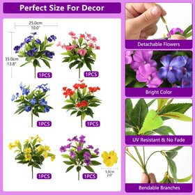 Hommyea fade-resistant fake flowers keep colors rich in sunlit garden beds