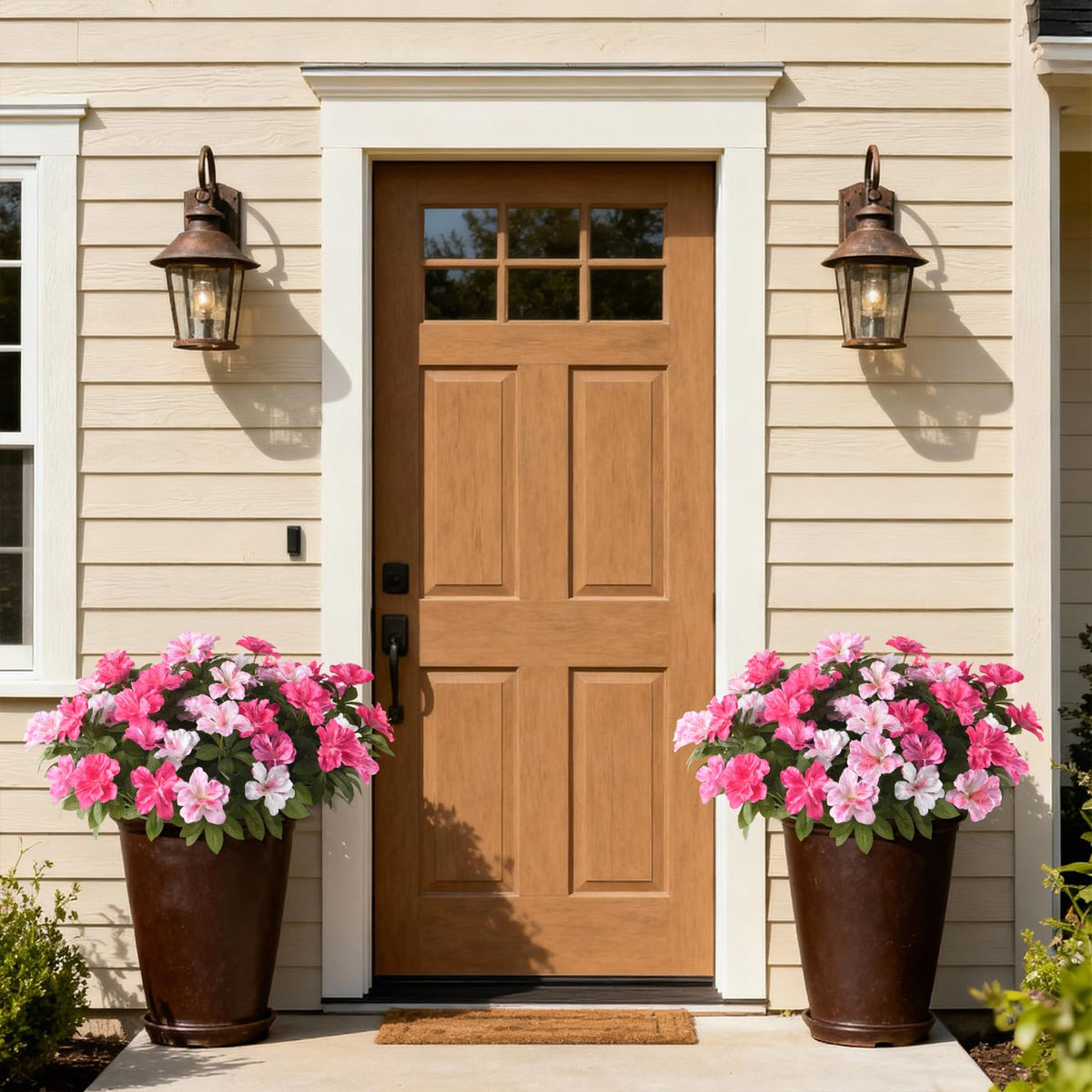 Hommyea front porch garden decor featuring durable outdoor silk blooms