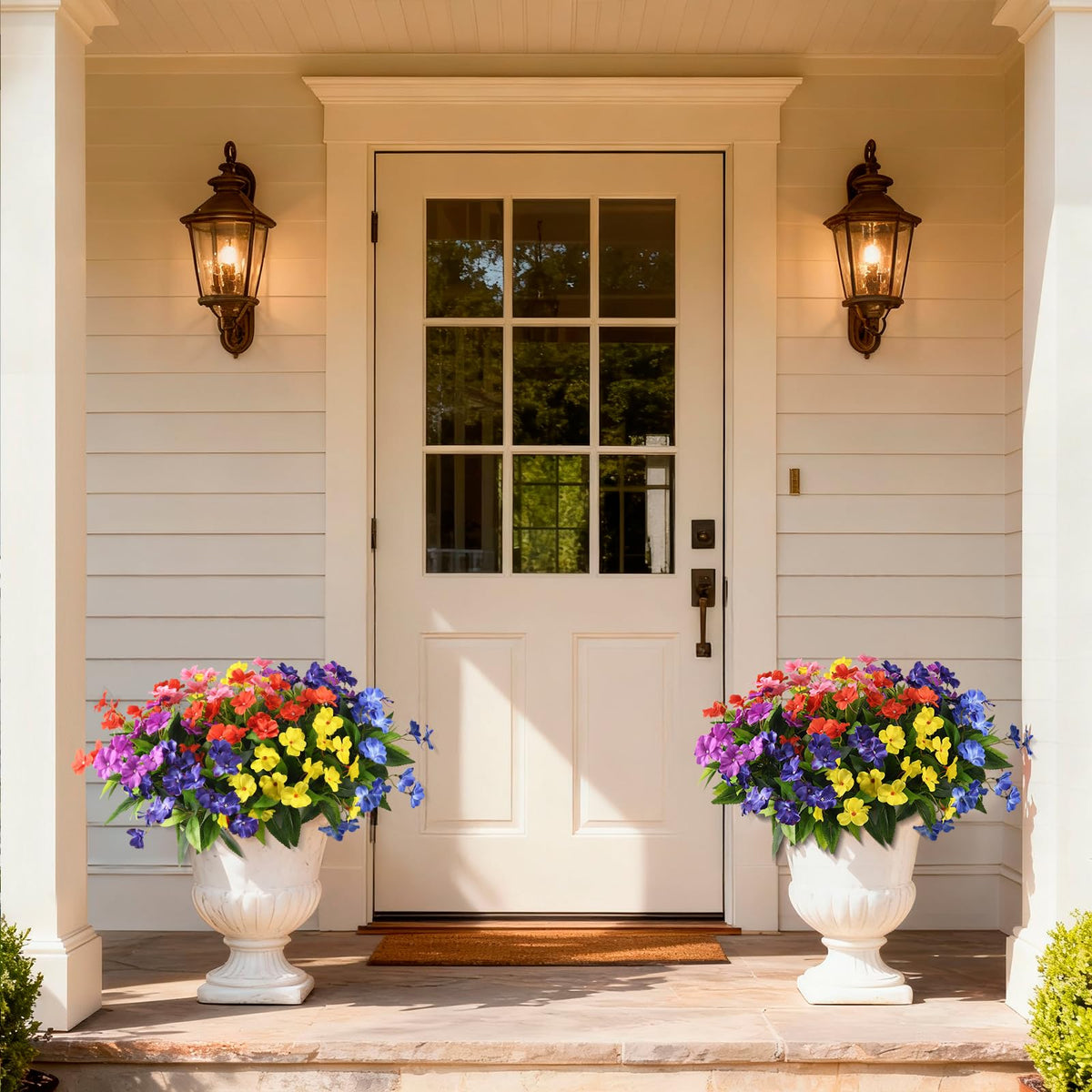 Hommyea no-water-needed artificial flowers suit busy homes and seasonal front-door decor