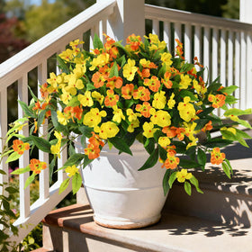 Hommyea outdoor artificial flowers: six-bunch impatiens for year-round porch color.