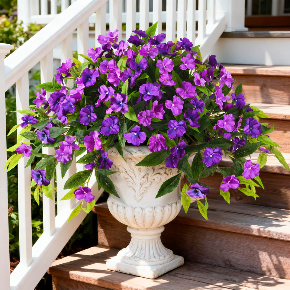 Hommyea outdoor artificial flowers impatiens display for year-round color