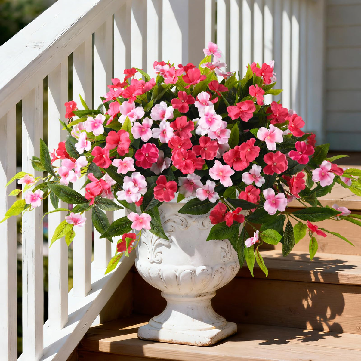 Hommyea outdoor artificial impatiens close-up texture for natural home décor