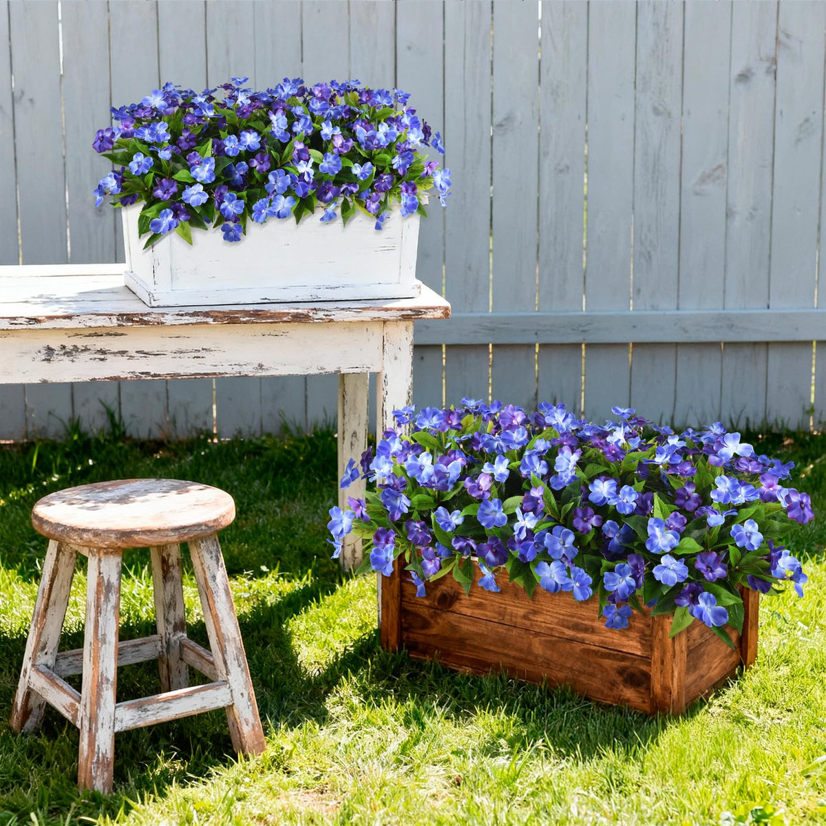 Hommyea realistic impatiens silk blooms for outdoor decorating