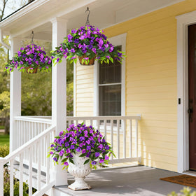 Hommyea realistic silk flowers in full bloom ideal for porch planters