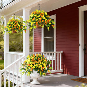 Hommyea silk impatiens for planters and porches—easy DIY arrangements.