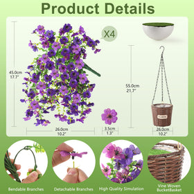 Hommyea silk flowers with green eucalyptus leaves create realistic, maintenance-free decor.