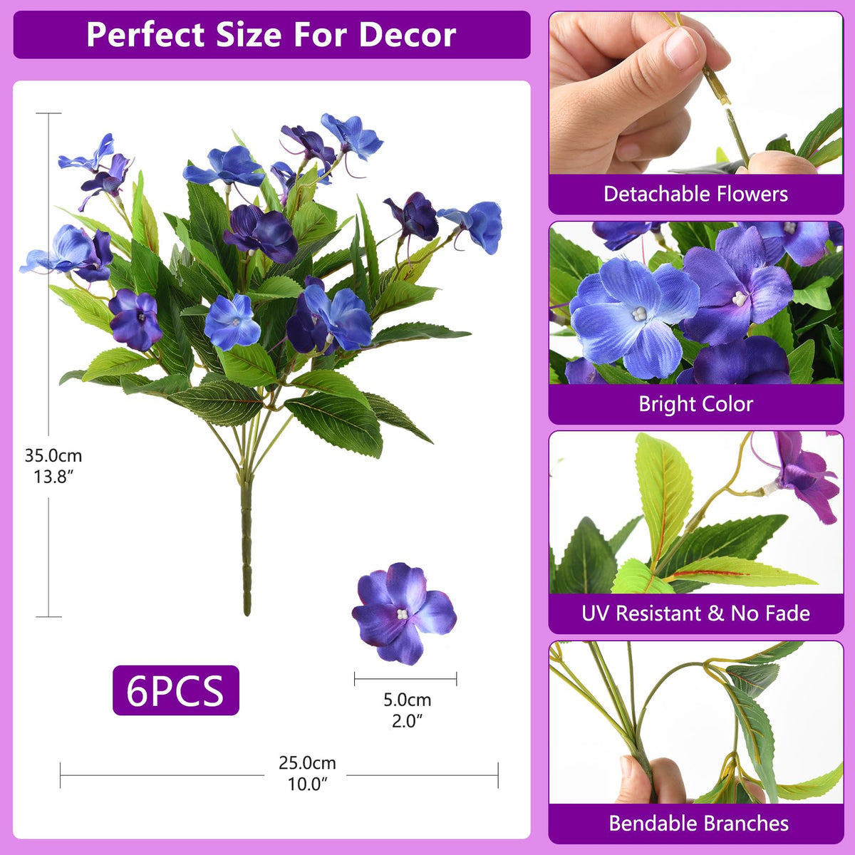 Hommyea UV-resistant faux flowers stay vibrant in sun and rain
