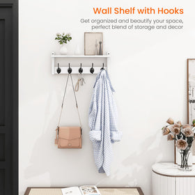 Homode coat rack wall mount white demonstrates clean design for coats and bags.