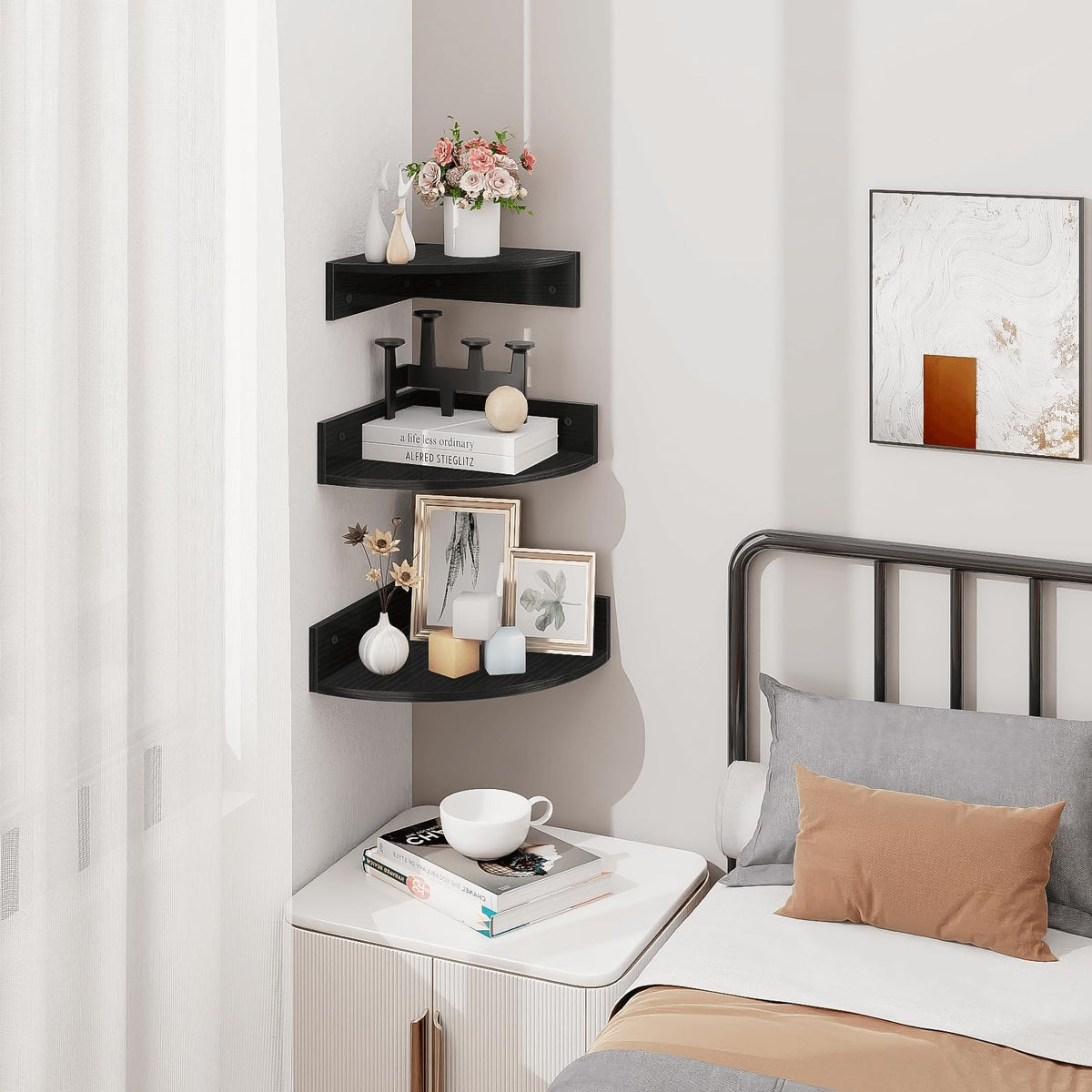 Kitchen organization with Homode corner shelves maximizing corner space.