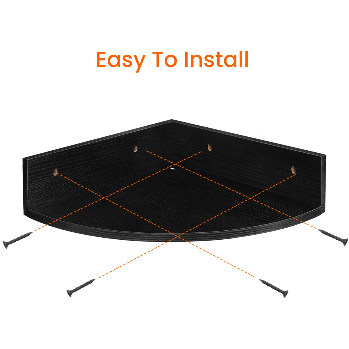 Living room setup using Homode corner floating shelves for decor and storage.